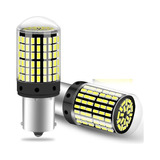 Par Lampada Freio 1157 Dois Polos 144 Leds Super Fort Branca