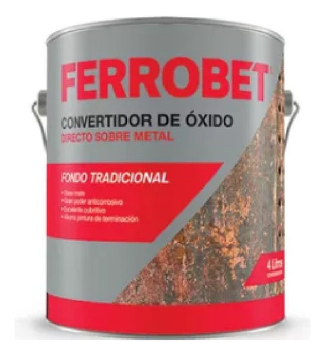 Convertidor De Oxido Metal Ferrobet 1 Lt Acabado Mate