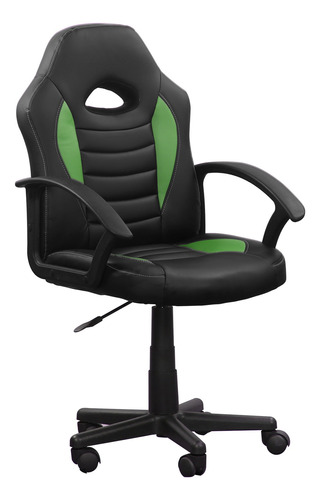 Silla De Escritorio Tander Tcgv Gamer Ergonómica  Negra Y Verde Con Tapizado De Cuero Sintético