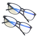 Gafas Con Filtro De Luz Azul Y Espejo Plano, 2 Pares
