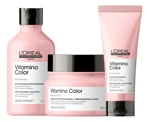 Loreal Kit Vitamino Color Shampoo + Acondicionador + Máscara