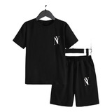 Conjunto De Camiseta Y Pantalón Corto Para Niños Estampado