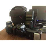 Cámara Nikon D3400 + Lentes 50 Mm Y 18 - 55 Mm + Flash 