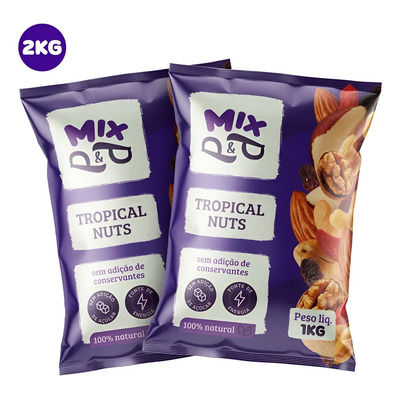 Kit Mix Castanhas Tropical Nuts Dieta Saudável 2 Un. 1kg | Frete grátis