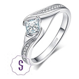 Anillo Mujer Regalo Compromiso Royalty Zircones Plata 925 