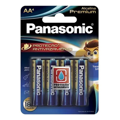 Pilha Alcalina Panasonic Premium AA - ct c\u002F04 unidades | Frete grátis