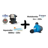 Motobomba 1cv + Aquecedor 8000w Digital P/ Banheira De Hidro