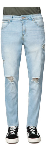 Jeans Roturas Rodilla Azul Hombre Fashion's Park