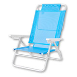 Silla Summer Reposera Aluminio Posiciones Playa Azul