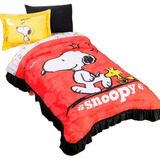 Colcha Snoopy Roja Individual Concord +1funda Microfibra 