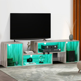 Yitahome Soporte De Tv Diy Con Tira Led, Moderno Centro De E