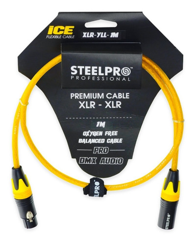 Cable Xlr 1m Balanceado Steelpro Xlr-yll-1m Plug-jack Profes