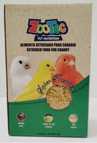 Alimento Extrusado Aves Zootec Para Canarios 100% Natural