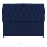 Cabeceira Sofia 160 Cm Queen Size Suede Azul Marinho