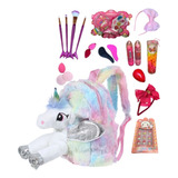 Kit Maquiagem Infantil  Mochila Unicornio Presente Criança 