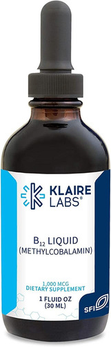 Klaire Labs B12 Gotas Líquidas 1 Mg  Vitamina B12 Gotas 1000