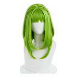 Peluca De Cosplay De Anime, Pelo Rizado Verde Adecuada Para