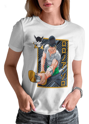 Blusa / Playera Anime One Piece Roronoa Zoro Para Mujer #91