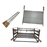 Grill Manual Suporte Churrasqueira Alvenaria 1 Grelha 5 Espt