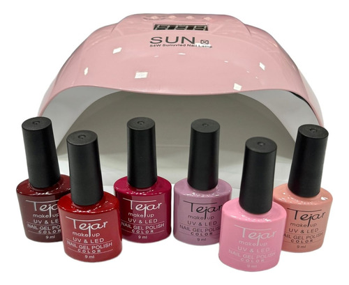 Set Cabina Uñas 54w + 6 Esmaltes Semi Tejar Make Up