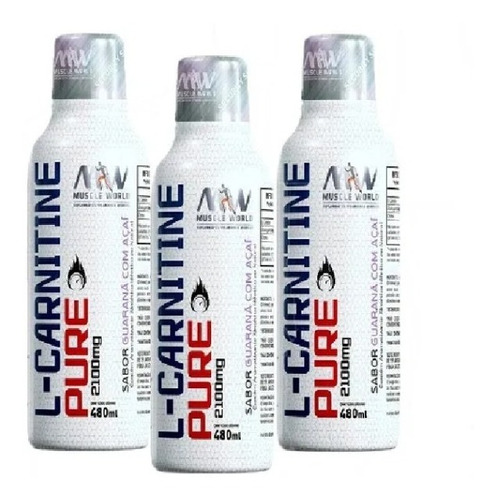 3x L- Carnitina (480ml) Pura - Mw Suplementos