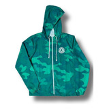 Jaqueta Chuva Mancha Verde Palmeiras Corta Vento Camuflada