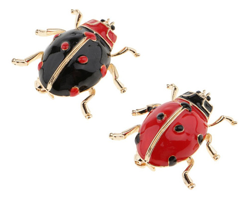 2pcs Joaninha Bug Inseto Broche Pin Mulheres Jóias