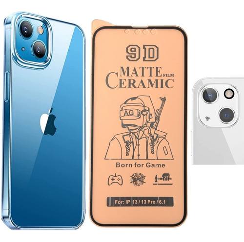 Estuche Forro Rígido + Cerámica + V. C Para iPhone 12 / 11