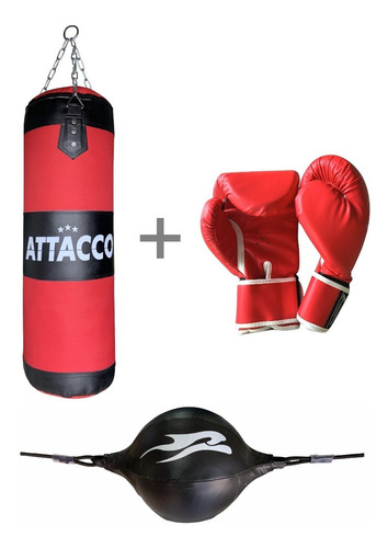 Saco De Box Pushing Attacco Relleno Incluido 80cm + Guantes 