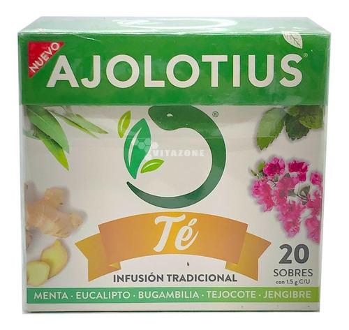 Ajolotius Té 20 Sobres Menta Jengibre Eucalipto