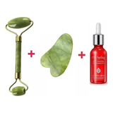 Rodillo Jade + Guasha Levantamiento Facial + Suero Granada