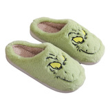 Pantuflas Cálidas Invierno Grinch Peludas Verdes Navideñas