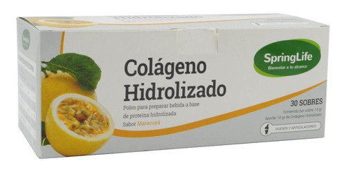 Colageno Hidrolizado Sabor Maracuya 30 Sobres. Springlife