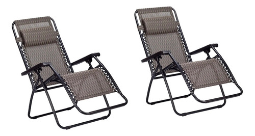 Silla Plegable Pack X2 Reposera Portátil Reclinable Camping