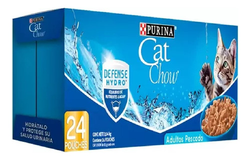 Cat Chow, Purina Alimento Húmedo Adulto De Pescado 24pzs