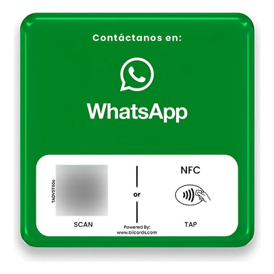Placa Para Whatsapp | Con Chip Nfc Y Codigo Qr Verde | Meses sin interés