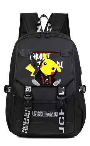 Mochila Pikachu Usb Mochila Escolar Para Estudiantes