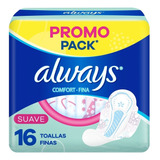 Always Confort Fina Suave Toallas Femeninas, 16 Un