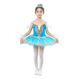 Vestido De Ballet Infantil, Ropa De Baile Para Niñas, Azul C