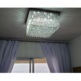 Lustre Plafon De Cristal Quadrado 50x50 P/ Quarto E Banheiro