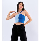 Crop Top Tejido Moda Mujer Typer