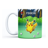 Pocillo Pikachu Pokémon Pixelart 11oz Blanco Taza Mug