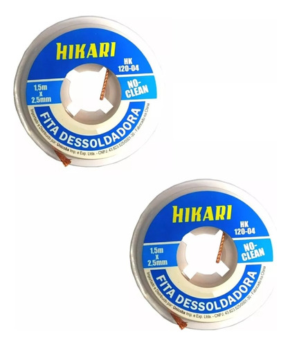 2x Fita Malha Dessoldadora Hikari 1,5m 2.5mm Hk-120-04