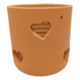 Vaso Para Orquidea Cachepot De Barro Coração +1prato