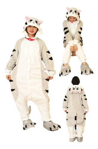 Pijama Y Disfraz Adulto Gato Chis Polar Kigurumi Enteritos 1