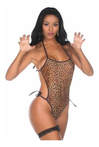 Mini Fantasia Body Animal Print Oncinha Pimenta Sexy Sensual