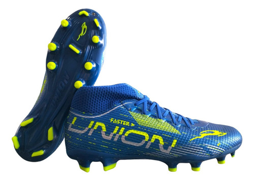 Zapato Futbol Tachones Soccer Economico Unión 2070 Neon Pta