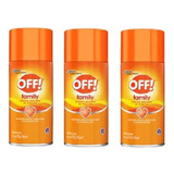 3x Off! Family Repelente De Mosquitos Aerosol 127g 165cm3 X3