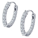 Finas Arracadas Plata Esterlina.925 Con Brillantes Swarovski