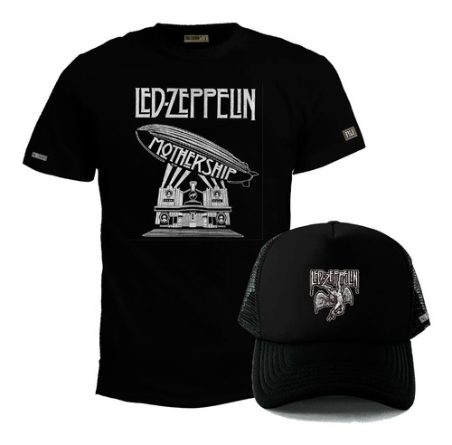 Pack Camiseta Más Gorra Led Zeppelin Banda Rock Mothership